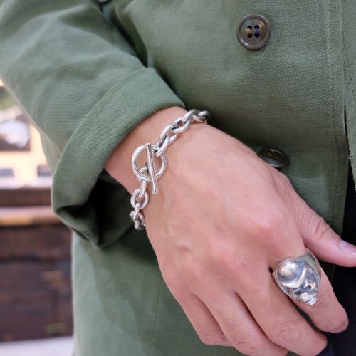 HEAVY AZUKI CHAIN BRACELET L : CHARCOAL*GREEN BLOG NEWS