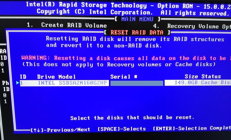 Raidbios Irst からのisrt高速化の強制解除 からくり箱 保守記録