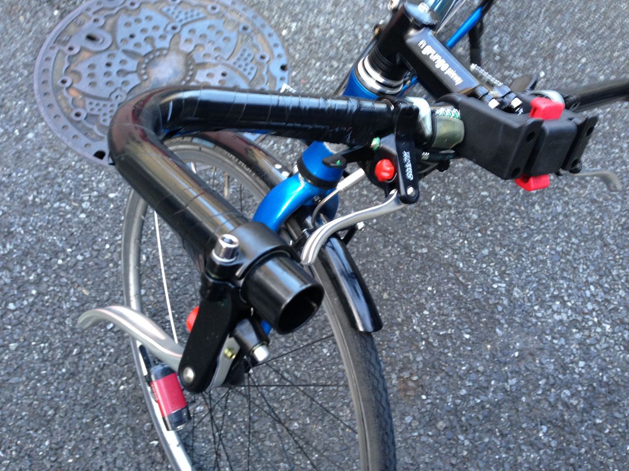 プレスポのブルホーン化 実装その1 アルミのロバ 自転車記録