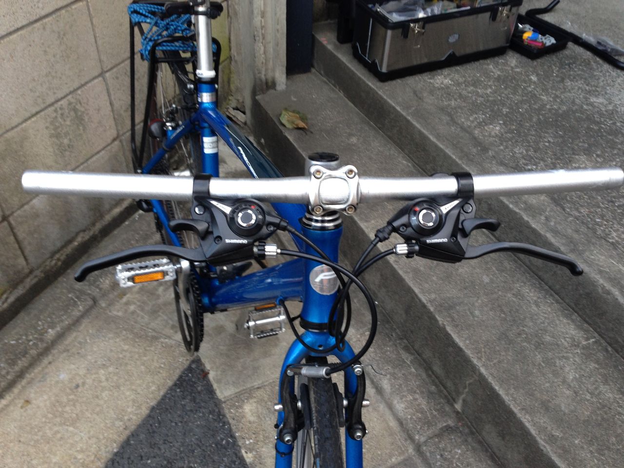 プレスポのブルホーン化 暫定 アルミのロバ 自転車記録