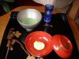 有風亭 抹茶と生菓子(山吹)