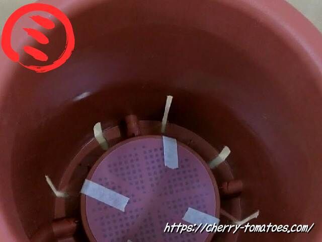 ダイソー9号鉢の底穴とPPシートを固定する