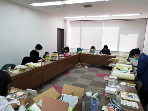 ブッカーをかける作業中