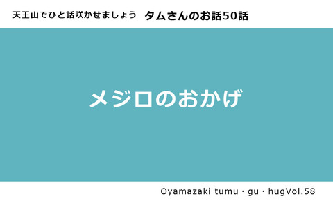 タムさんのお話第50話「メジロのおかげ」
