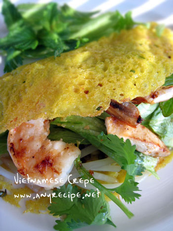 ベトナムのクレープ( Bánh Xèo:sizzling crepes)の作り方