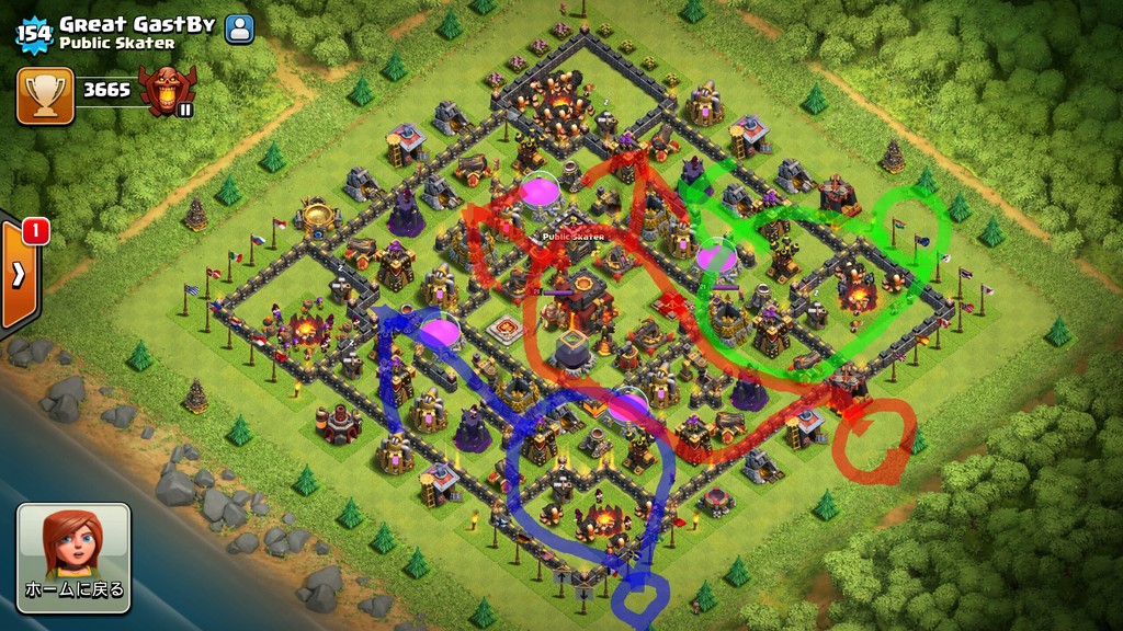 Th10配置攻略 テンプレ陣 回廊型編 クラクラ 気まぐれ攻略