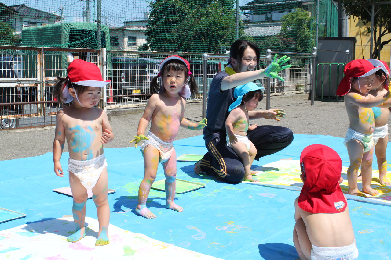 秩父こども園 ボディーペインティング 秩父こども園 認めてほめて愛して育てる