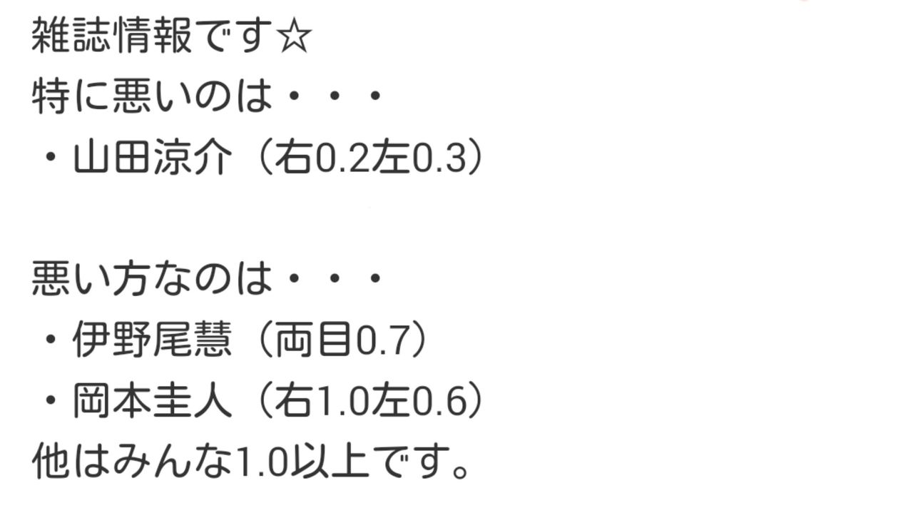 ジャニーズ Hey Say Jumpと嵐のメンバーの視力ｗｗｗｗｗｗｗｗｗｗ ちえまと 知恵袋 Lineqまとめ