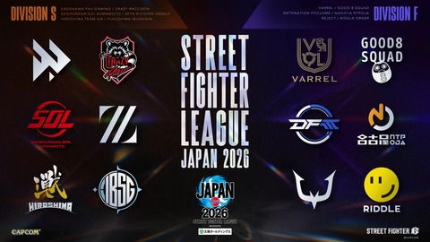 「ストリートファイターリーグ JAPAN 2026」DivisionS 第1節まとめ
