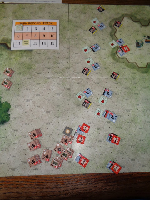 T1D 重機と歩兵の射撃、東側陣地へ