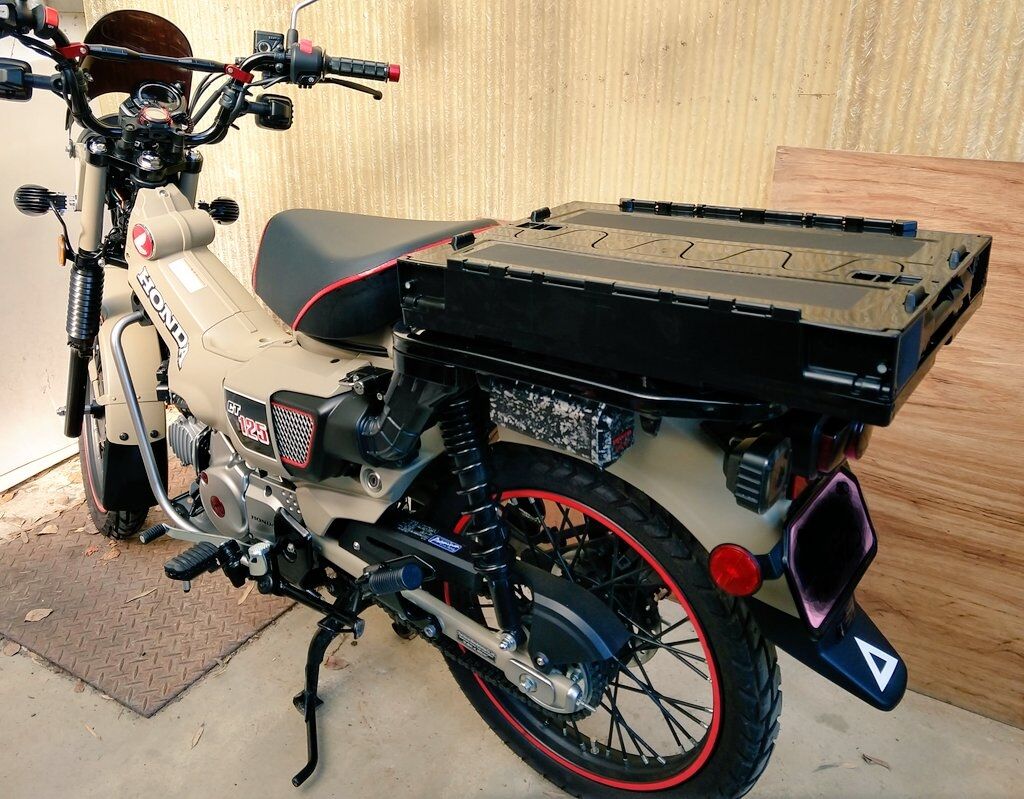 Ct125 11月前半のカスタム 折りたたみコンテナ リアボックス の取り付け ちか と まどか のお散歩日和٩ W و Ct125ハンターカブ雑記帳 Ct125 11月前半のカスタム 折りたたみコンテナ リアボックス の取り付け ちか と まどか のお散歩日和٩ W و Ct125ハンターカブ雑記帳