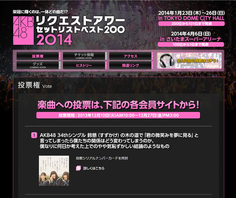 【AKB48】リクアワ投票が開始したわけだが