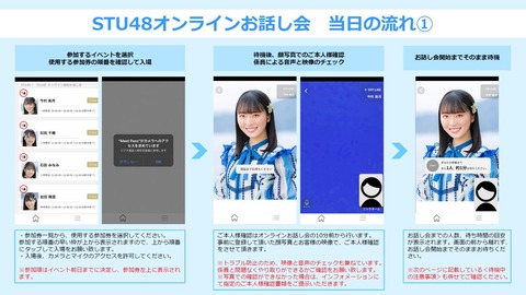 【悲報】オンラインお話会を干すとメンバーに干した人の名前が分かってしまう模様【STU48限定?】