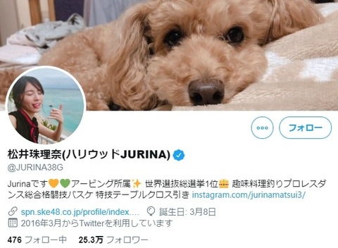 【悲報】支店ナンバーワンのエース松井珠理奈が元欅坂にフォロワー数をぶっちぎられてしまう・・・