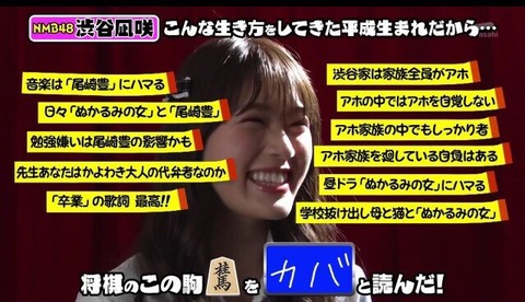 【NMB48】「トリニクって何の肉」に出てるモンスター渋谷ってメンバー【渋谷凪咲】