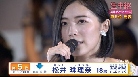 【AKB48総選挙】松井珠理奈が総選挙で1位になるお膳立てができたわけだが