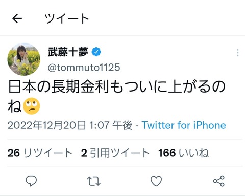 【AKB48】武藤十夢さん、FXアイドルらしいツイートをする