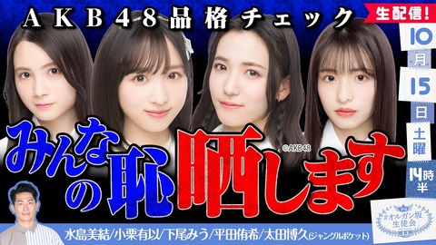 【AKB48】一流の女は誰？ ゆいゆい＆みう＆みずみん＆ゆき 品格チェック！