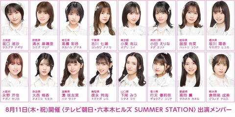 【AKB48】サマステ、チーム8出演メンバー発表！！【8月11日】