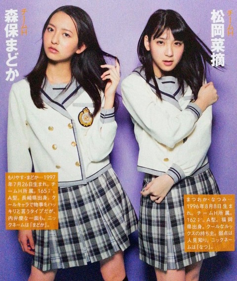 HKTのビジュアルツートップ森保と松岡
