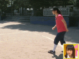 【悲報】NMB48渋谷凪咲、全力で空振りｗｗｗｗｗｗ【GIF画像】