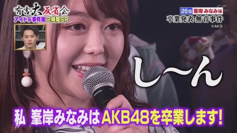 【AKB48】峯岸みなみさん、卒業発表から1周年ｗｗｗ