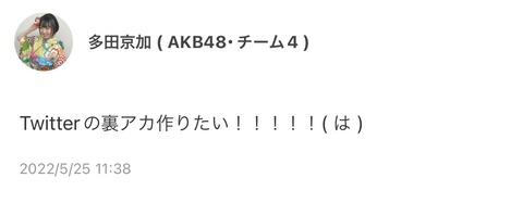 【AKB48】俺たちのきょうかちゃん「裏アカを作りたい」【多田京加】