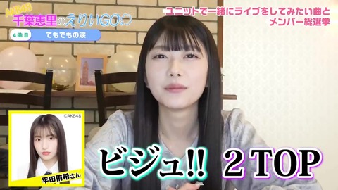 【AKB48】運営「千葉と平田はビジュアル2トップ」