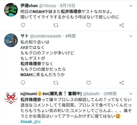 【悲報】SKE48松井珠理奈さんプロレスファンから批判されてしまう