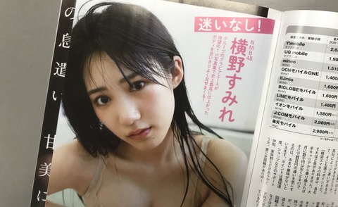 【朗報】NMB48横野すみれ(19)写真集で北半球と南半球を露出した模様