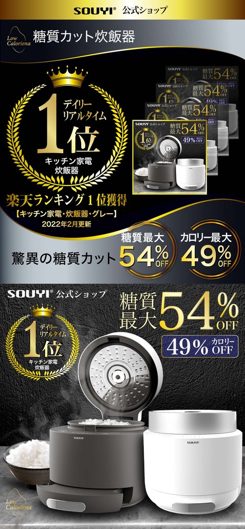 糖質カット炊飯器「糖質の総量」に大差なし　景品表示法違反の恐れ