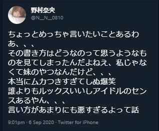 【元AKB48】野村奈央「私の妹は誰よりもルックスいいし、アイドルのセンスある。選抜の基準をちゃんとしろ」