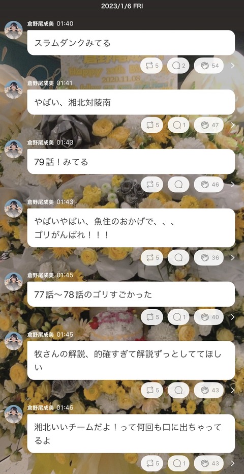 【AKB48】大盛まほぴょんが倉野尾なるちゃんにTVアニメ版スラムダンクを強制的に見させてるみたいだけど