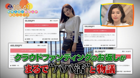 【悲報】「ワイドナショー」で北川綾巴のパパ活を批判！
