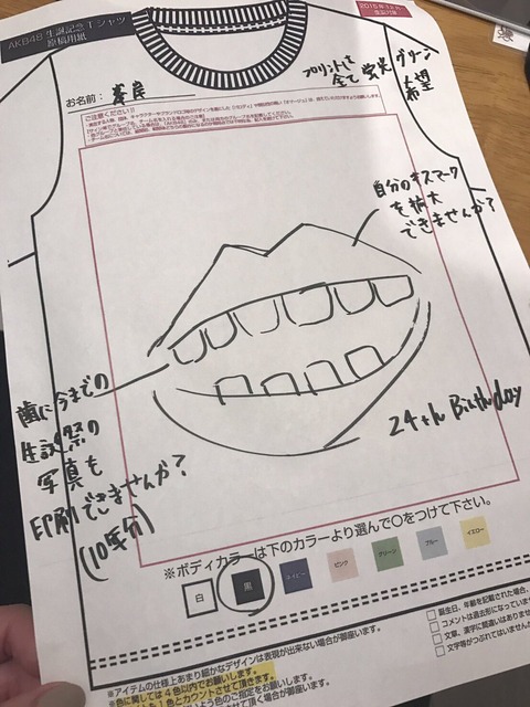【AKB48】峯岸みなみの生誕Tシャツのデザインが完全にパクリwww