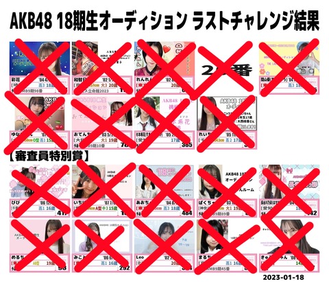 【悲報】AKB48・18期生、SR組全滅wwwwww