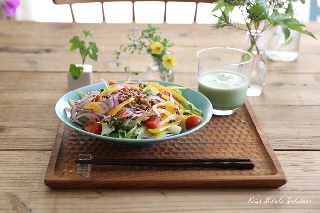 ダイエット朝昼ごはん 納豆サラダうどん ガーリックチキンのレンジ蒸しサラダごはん 旧 おいしい毎日しあわせごはん