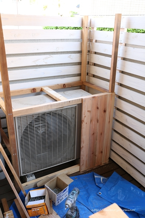 室外機隠しの棚ｄｉｙ 1日目 旧 おいしい毎日しあわせごはん