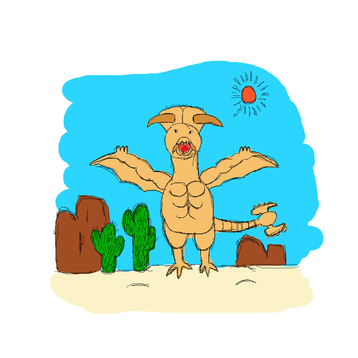 本気でモンハンのディアブロス描いたから評価してくれ ゲームだらだら速報