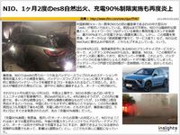 NIO、1ヶ月2度のeS8自然出火、充電90％制限実施も再度炎上のキャプチャー