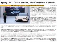 Xpeng、第二ブランド「MONA」は400万円前後と上方修正へのキャプチャー