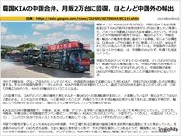 韓国KIAの中国合弁、月販2万台に回復、ほとんど中国外の輸出のキャプチャー