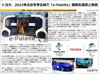 トヨタ、2022年北京冬季五輪で「e-Palette」展開を模索と発表のキャプチャー