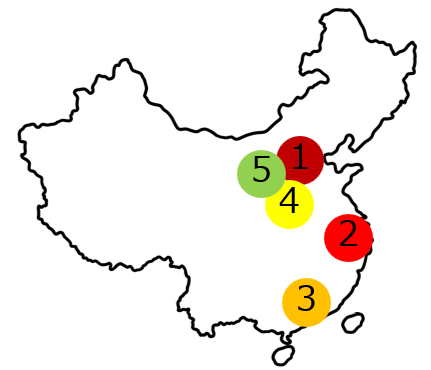 中国FCVモデル都市群に先の3都市群に加えて新たに2都市群追加のキャプチャー