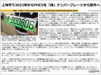 上海市で2023年からPHEVを「緑」ナンバープレートから除外へのキャプチャー
