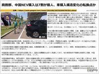 商務部、中国NEV購入は7割が個人、車購入構造変化の転換点かのキャプチャー