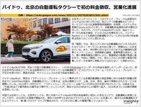 バイドゥ、北京の自動運転タクシーで初の料金徴収、営業化進展のキャプチャー