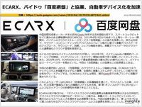ECARX、バイドゥ「百度網盤」と協業、自動車デバイス化を加速のキャプチャー