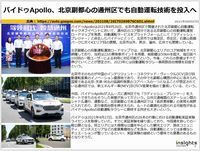 バイドゥApollo、北京副都心の通州区でも自動運転技術を投入へのキャプチャー