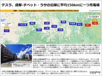 テスラ、成都-チベット・ラサの沿線に平均150kmに一つ充電場のキャプチャー